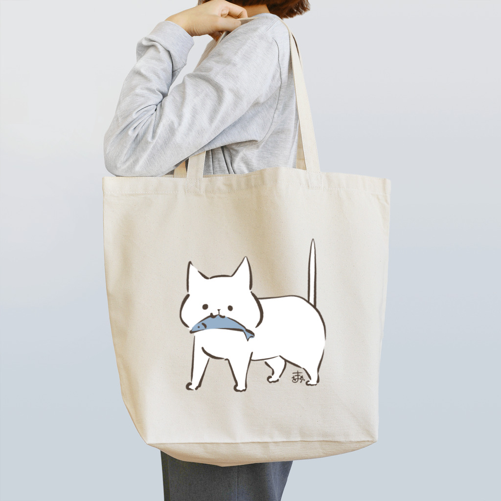 まをぢょっぷの熊の木彫り風ねこ Tote Bag