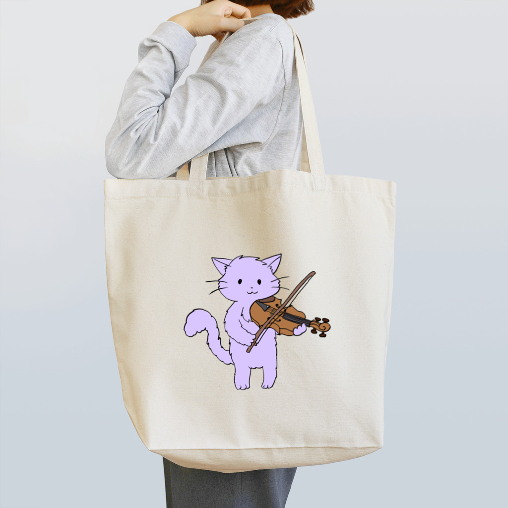 ももやみりんのバイオリンを弾くネコさん Tote Bag