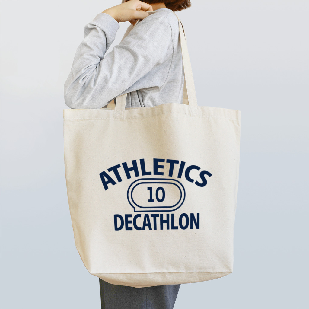 sports_tower スポーツタワーの十種競技・デカスロン・DECATHLON・じっしゅきょうぎ・二日間・10種・男子・女子・かっこいい・かわいい・選手・陸上部員・トレーニング・混成競技・確実・有望・応援・タイム・得点・入賞・実力 トートバッグ