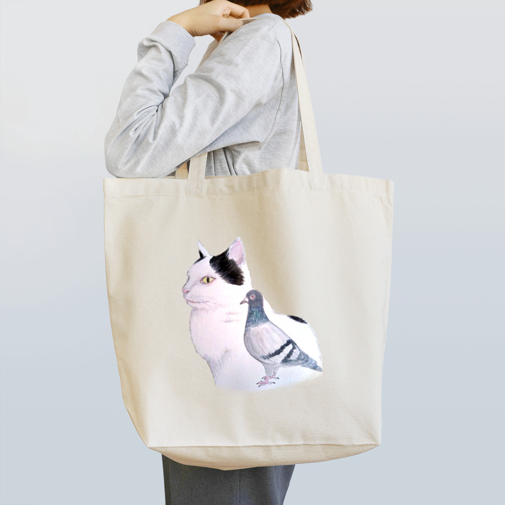 佐久間薫の猫とハト Tote Bag