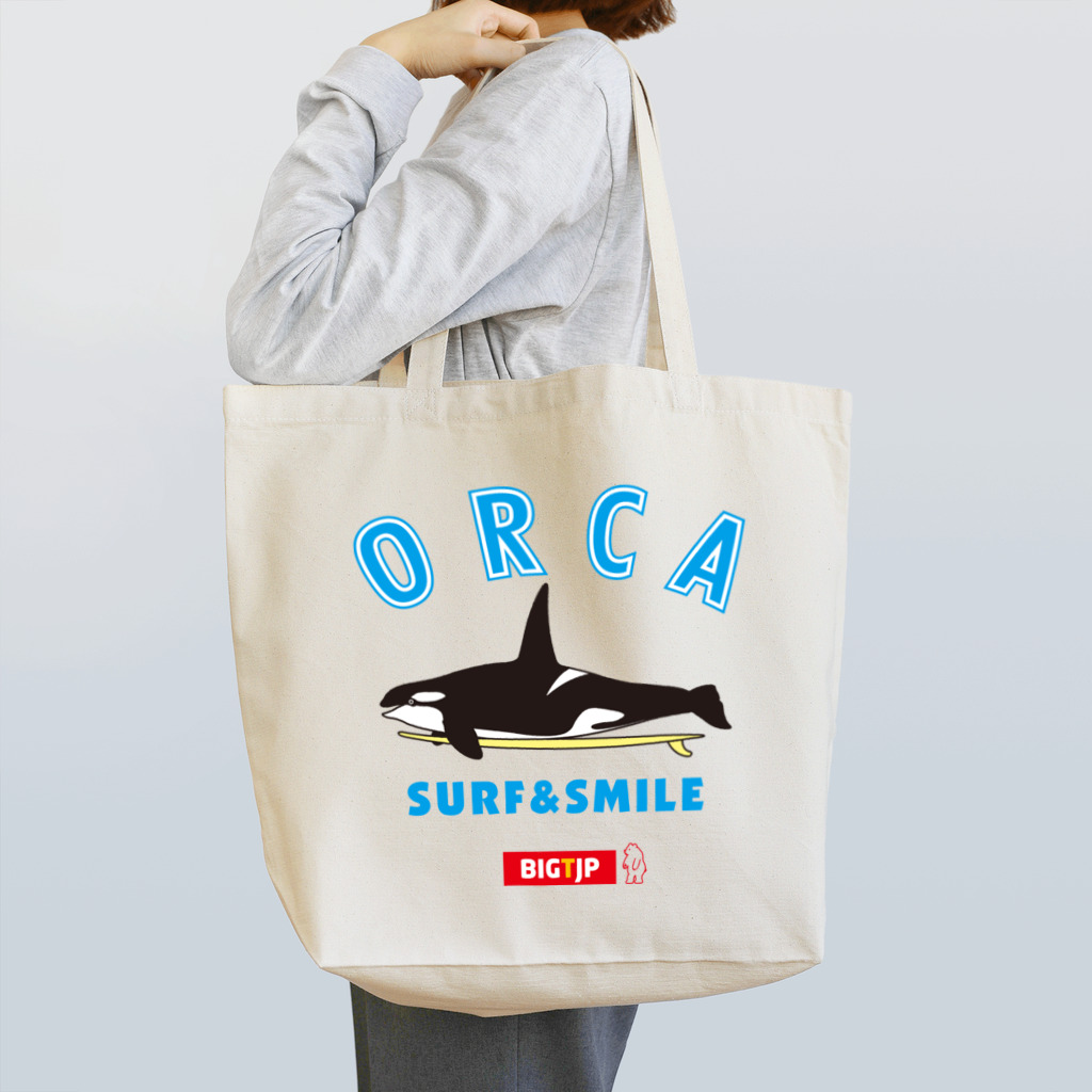 Big-T.jpのシャチSURF & SMILE Tシャツ Tote Bag