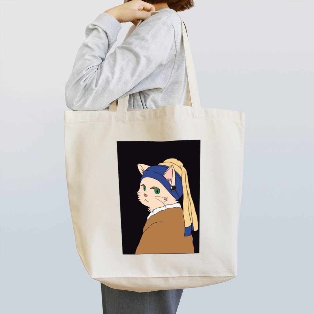 まるねこ屋の耳飾りの猫 Tote Bag