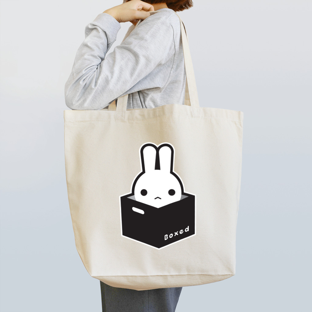 ツギハギ ニクの【Boxed * Rabbit】白Ver トートバッグ