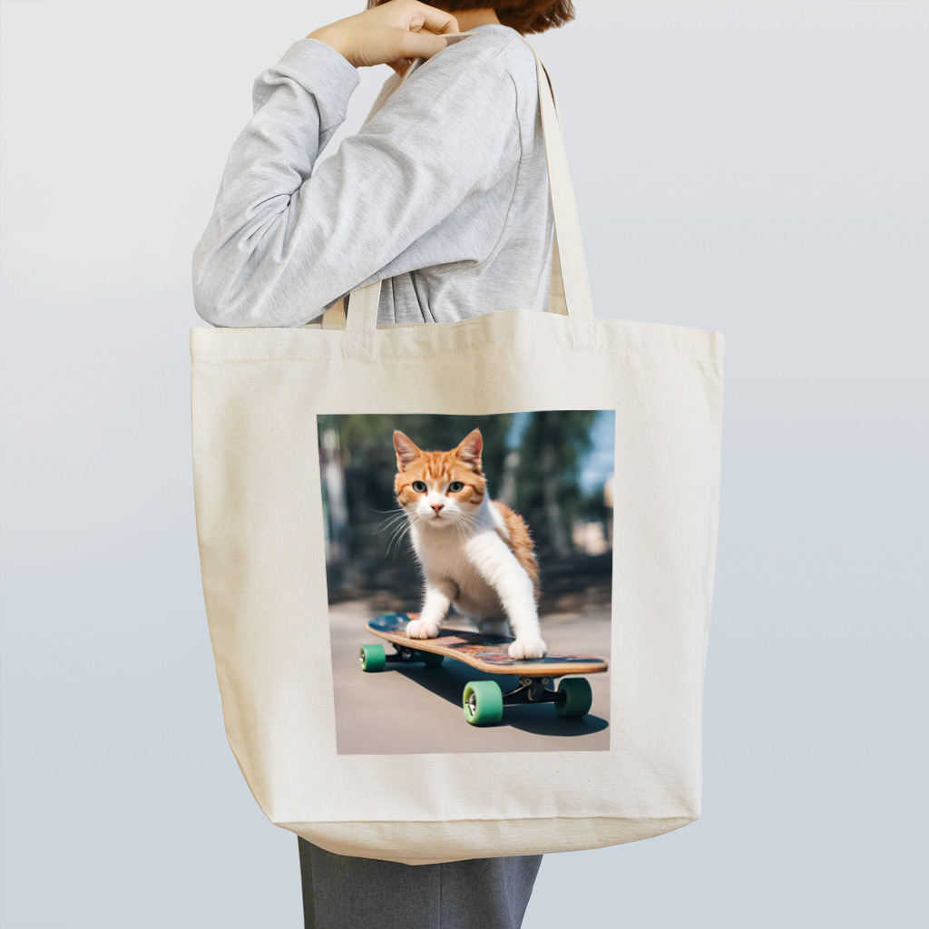 ゴーアップのa cat on the skateboard（スケボネコ） Tote Bag