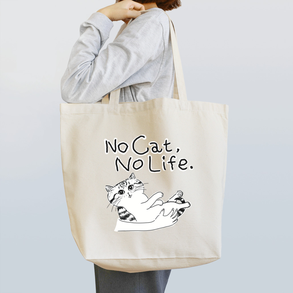 TomoshibiのNo Cat, No Life.  抱っこ猫 Tote Bag