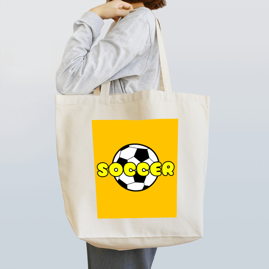 happy_25chanのサッカーボール柄Tシャツ（黄色/白） トートバッグ