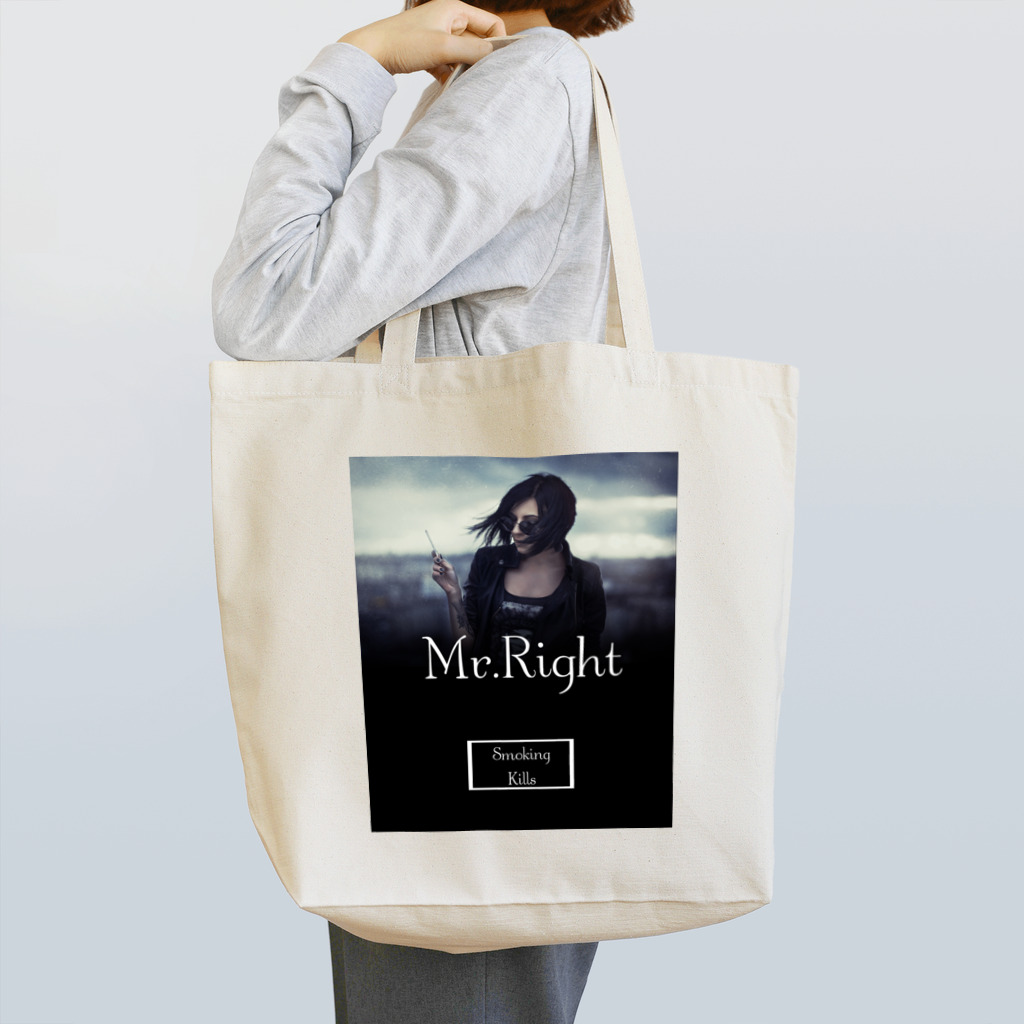 Mr.Rightの映画のジャケットのようなファッションアイテム Smoking Kills Tote Bag