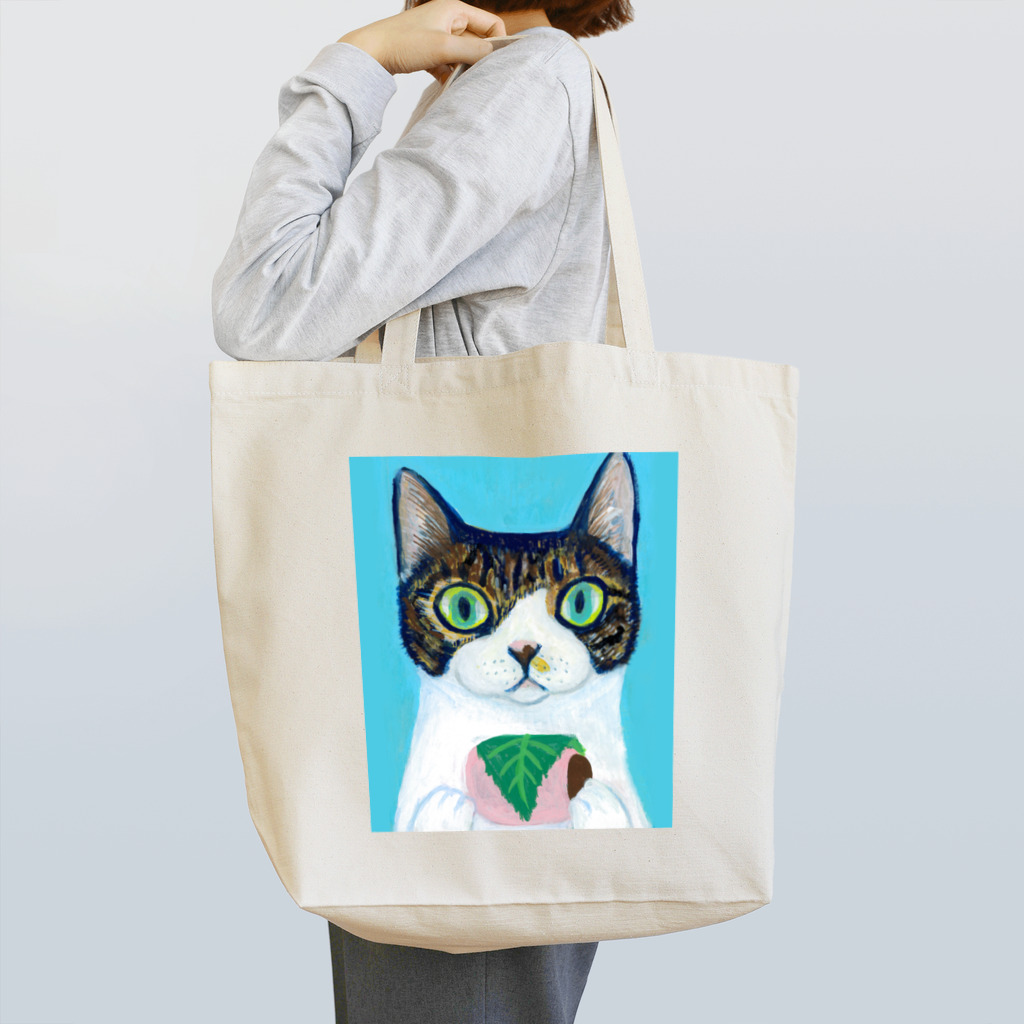 のっぴきならない。ラインスタンプ発売中ののっぴきならない/保護猫モッチー Tote Bag