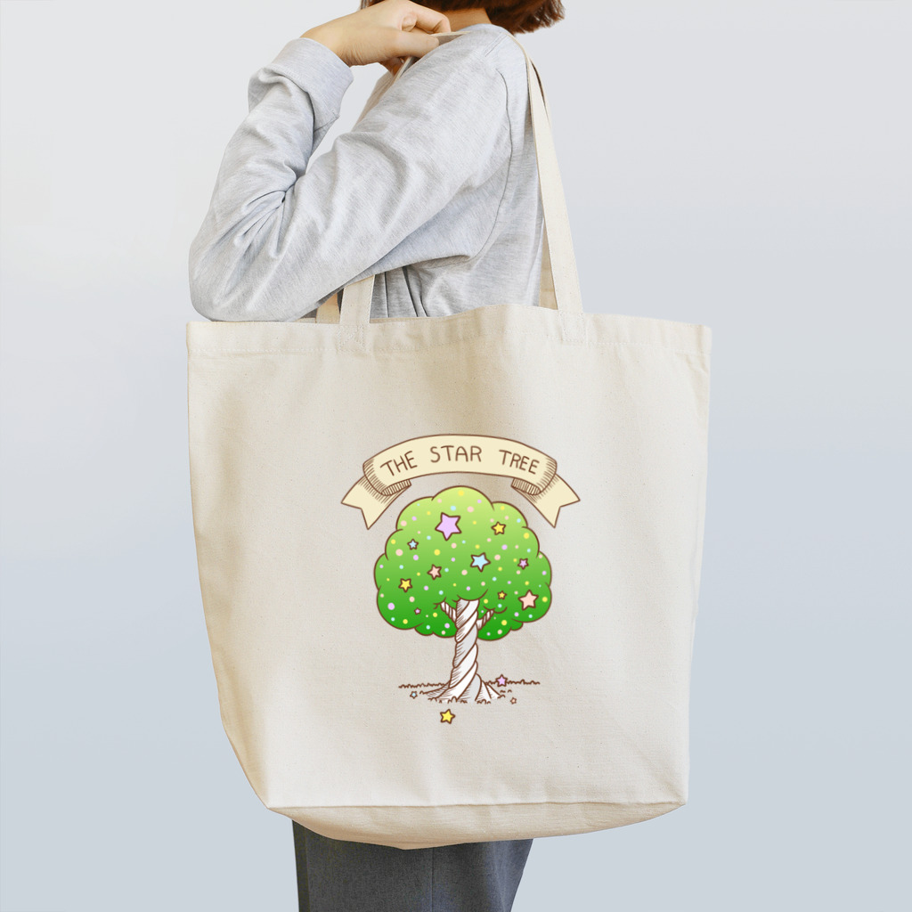 Goburin Marketの星の木(緑･星ｶﾗﾌﾙ) Tote Bag