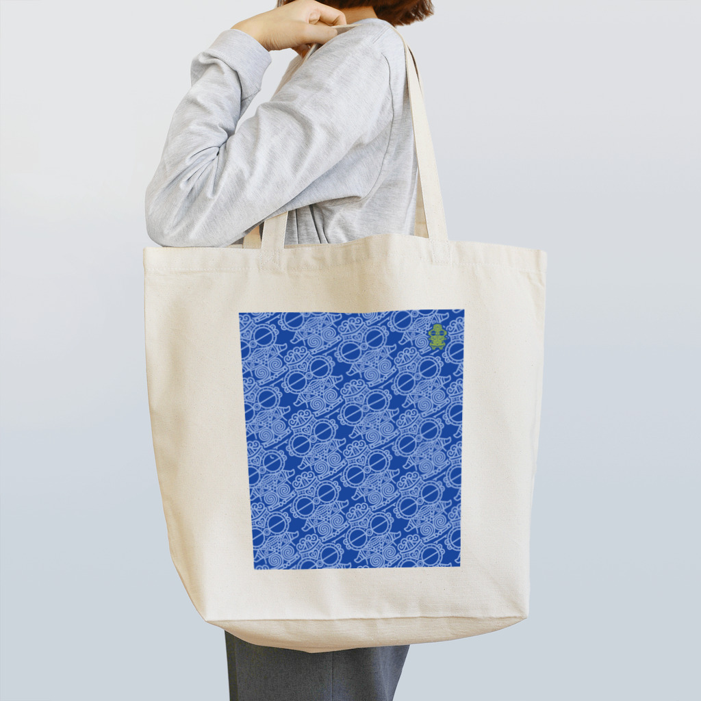 まろぽけっとの遮光器土偶（ブルー） Tote Bag