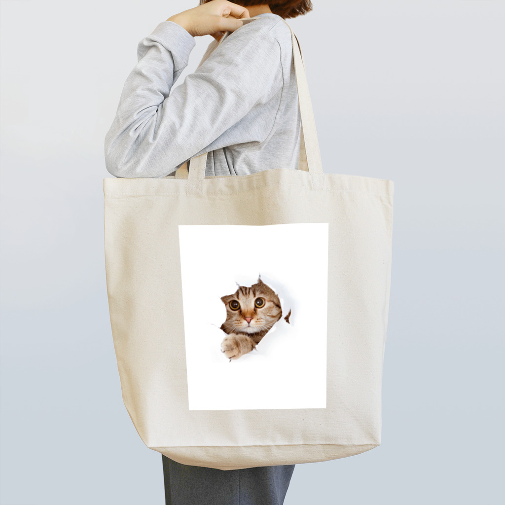 ただの猫好きのWhite Free Cute Funny Cat T-shirt Tote Bag