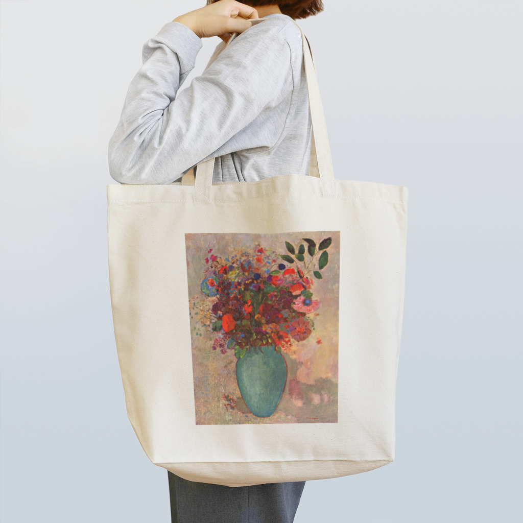 世界美術商店のトルコ石色の花瓶の花 /  The turquoise vase トートバッグ