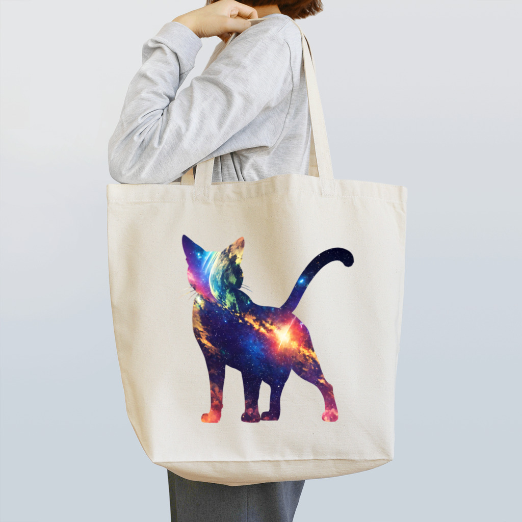 猫との風景の宇宙と猫001 Tote Bag