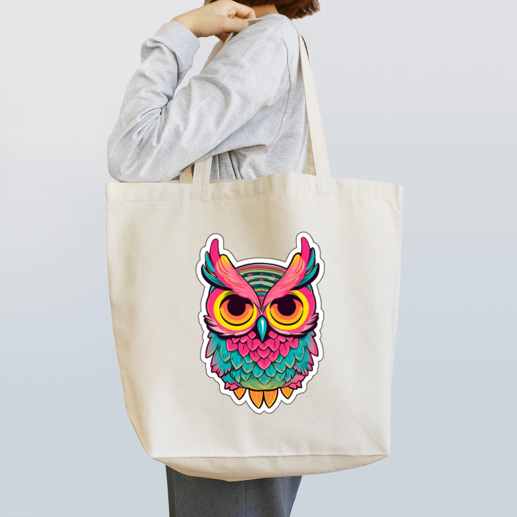 tukituki0630のターコイズカラーのミミズク Tote Bag