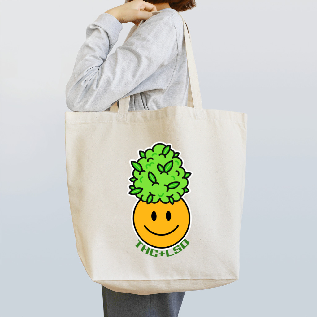 420 MUSIC FACTORYのグリーンスマイルくん（大麻とLSD） Tote Bag