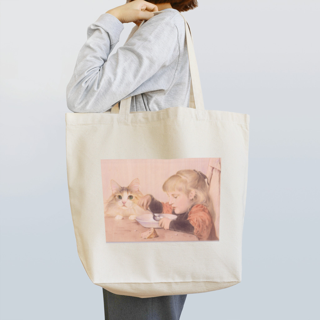 目羅　健嗣の牛乳に目を注ぐ猫（メラノ美術館） Tote Bag