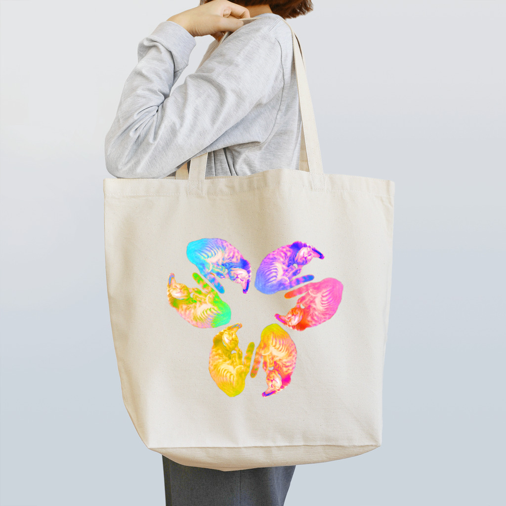 気まぐれキジトラねこやさんのレインボーキジトラちゃん Tote Bag