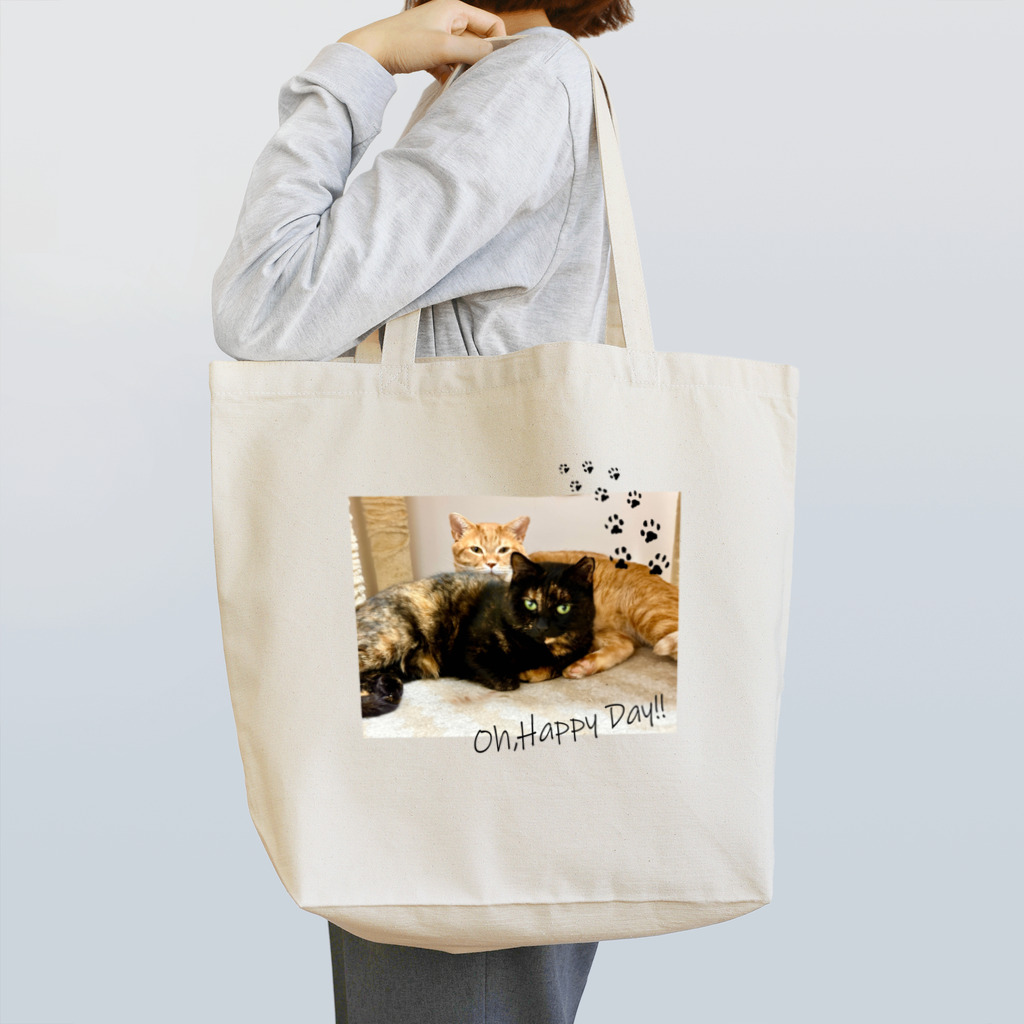 秘密結社猫のために生きよのOh,Happy Day!! -ねこにすと58鹿児島仙巌園パネル展示決定デザイン- Tote Bag