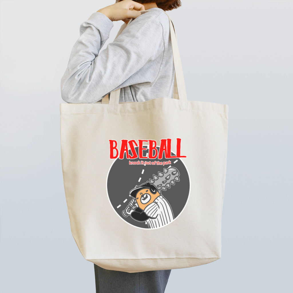 ari designの野球Bear2(凶悪顔クマシリーズ) トートバッグ