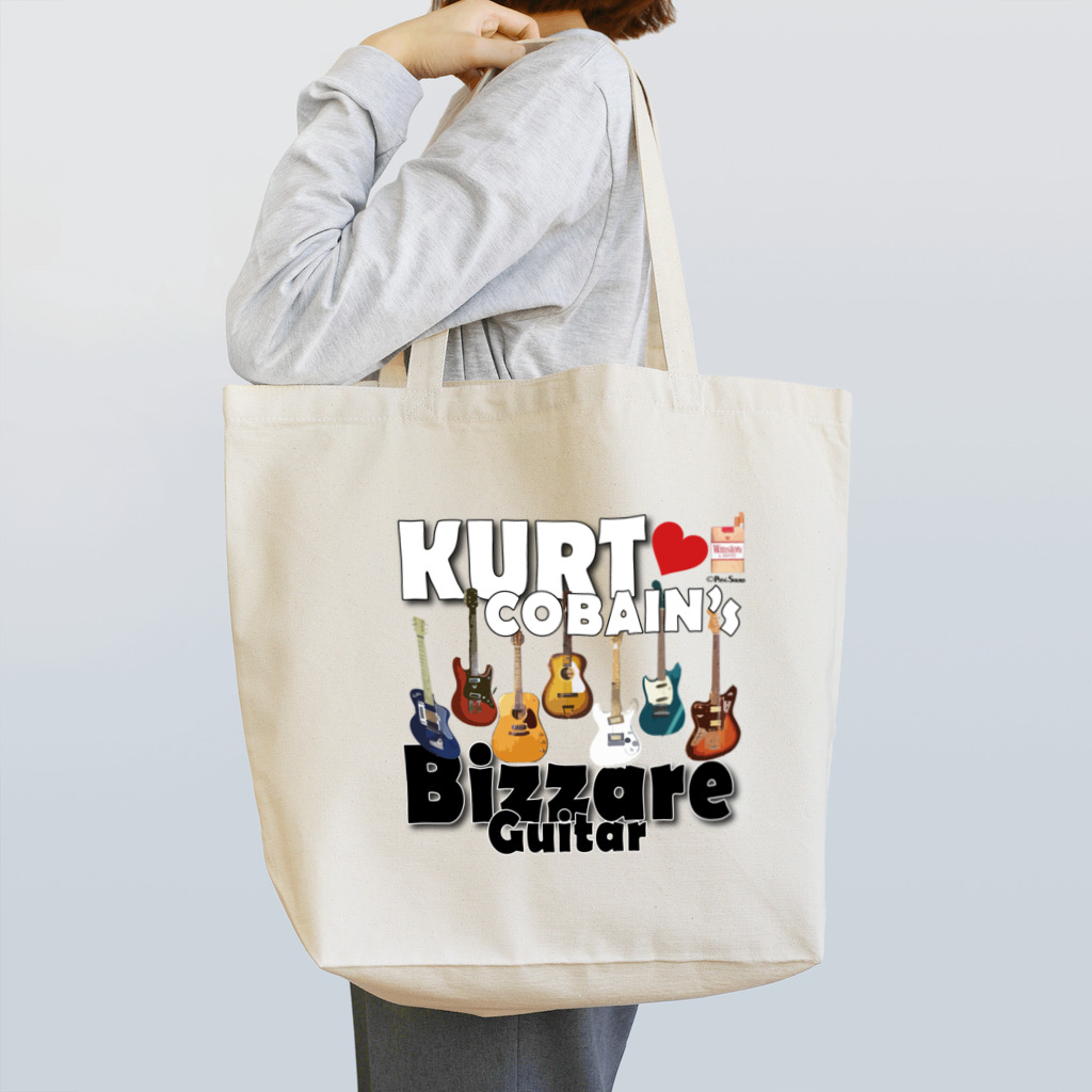 PHSG SOUND 音楽とアートのBIZZARE GUITAR ビザールギター KURT COBAIN カートコバーン ホワイト Tote Bag