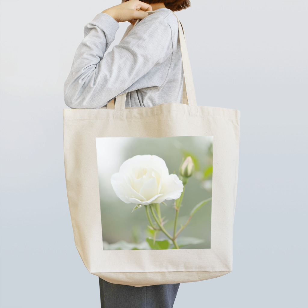 MISOSOUPの白い薔薇 Tote Bag