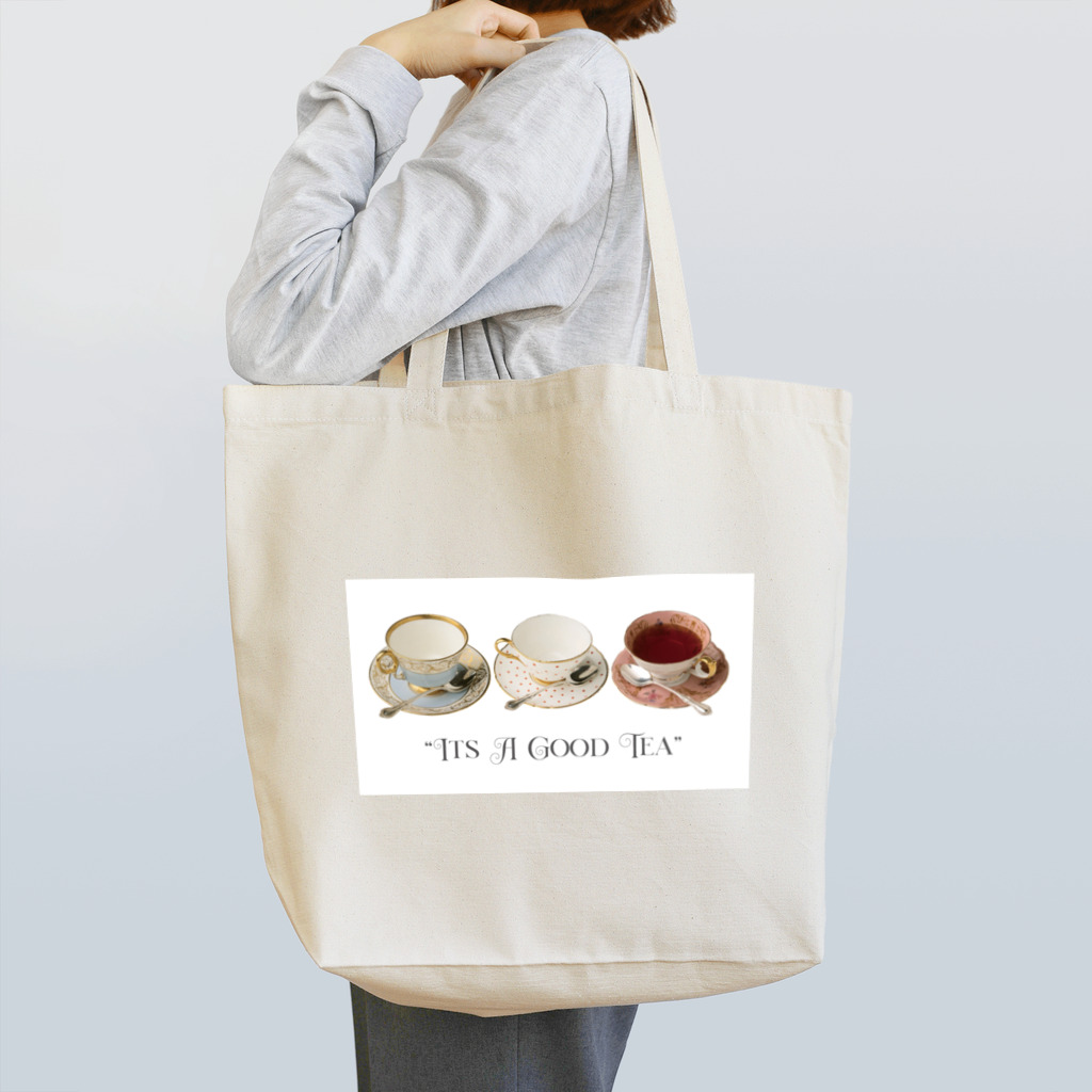 Vintage na Teatime（紅茶好き）のGood Tea♡ティーカップ Tote Bag