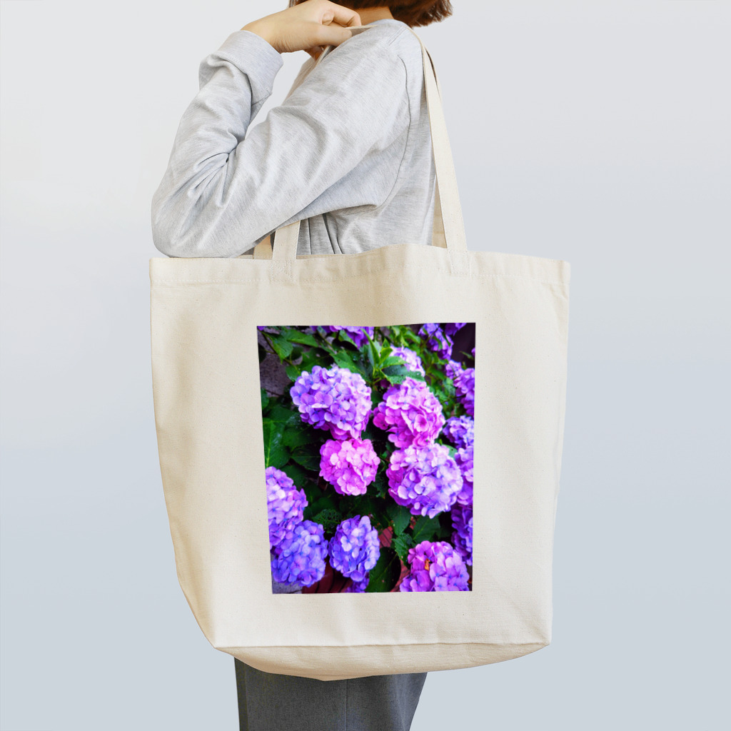 💚ぱなえてんてー💚の紫陽花(梅雨) トートバッグ