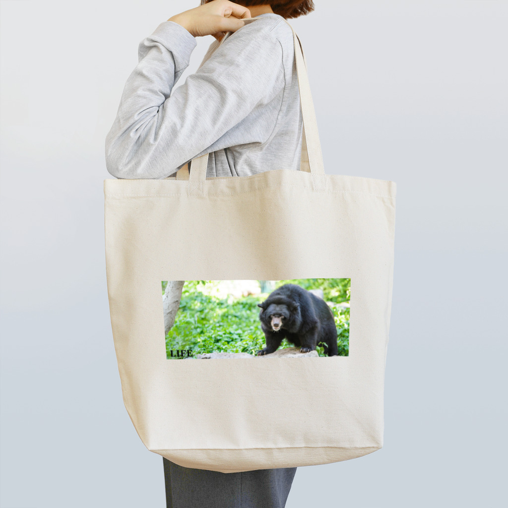 マタギの教え-公式ショップ-のLIFE with ツキノワグマ Tote Bag