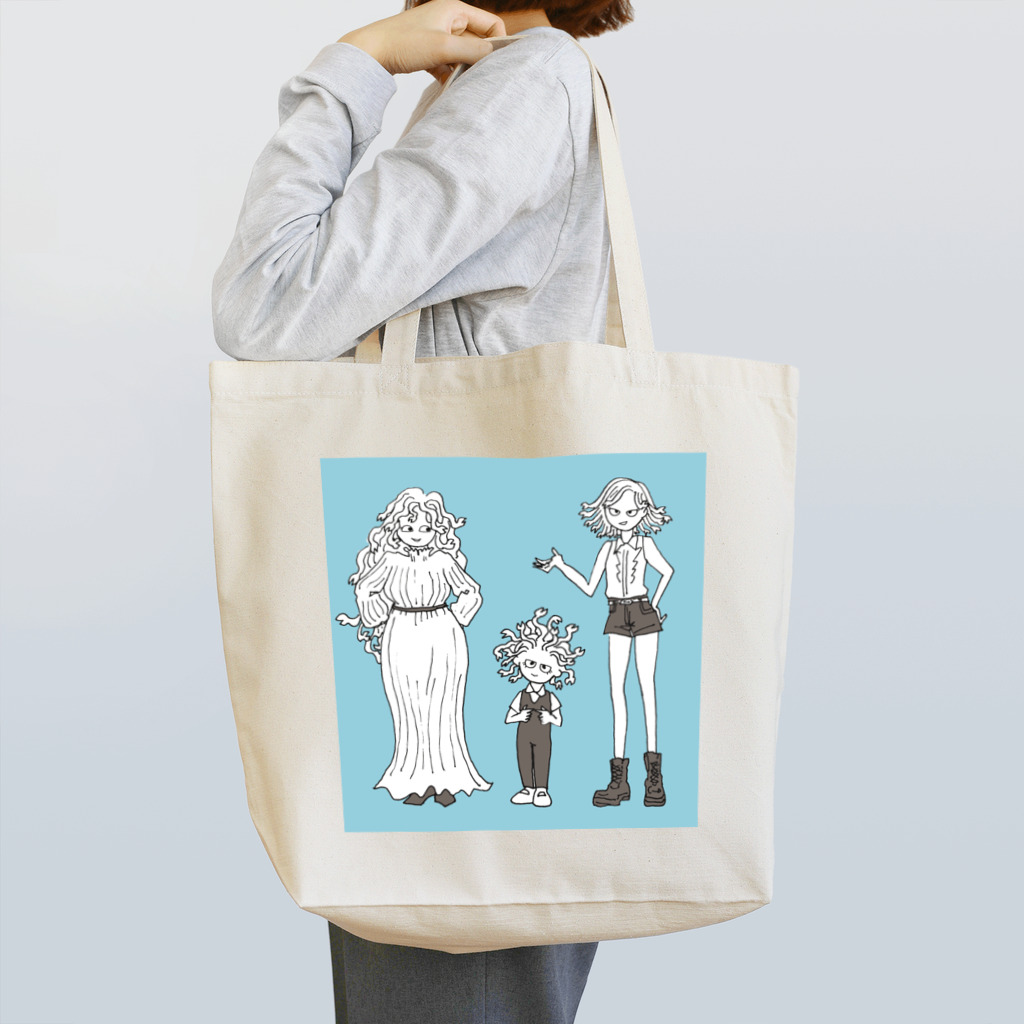 杜の魚のゴルゴン三姉妹 Tote Bag