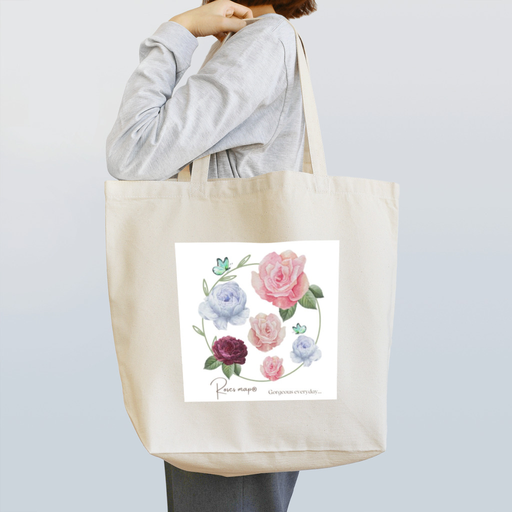 Roses_mapの舞う薔薇とチョウチョ Tote Bag
