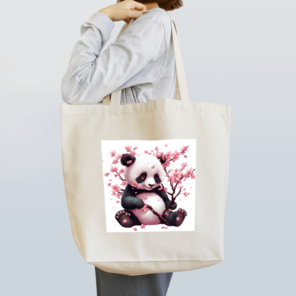 waterpandaのパンダと桜 トートバッグ