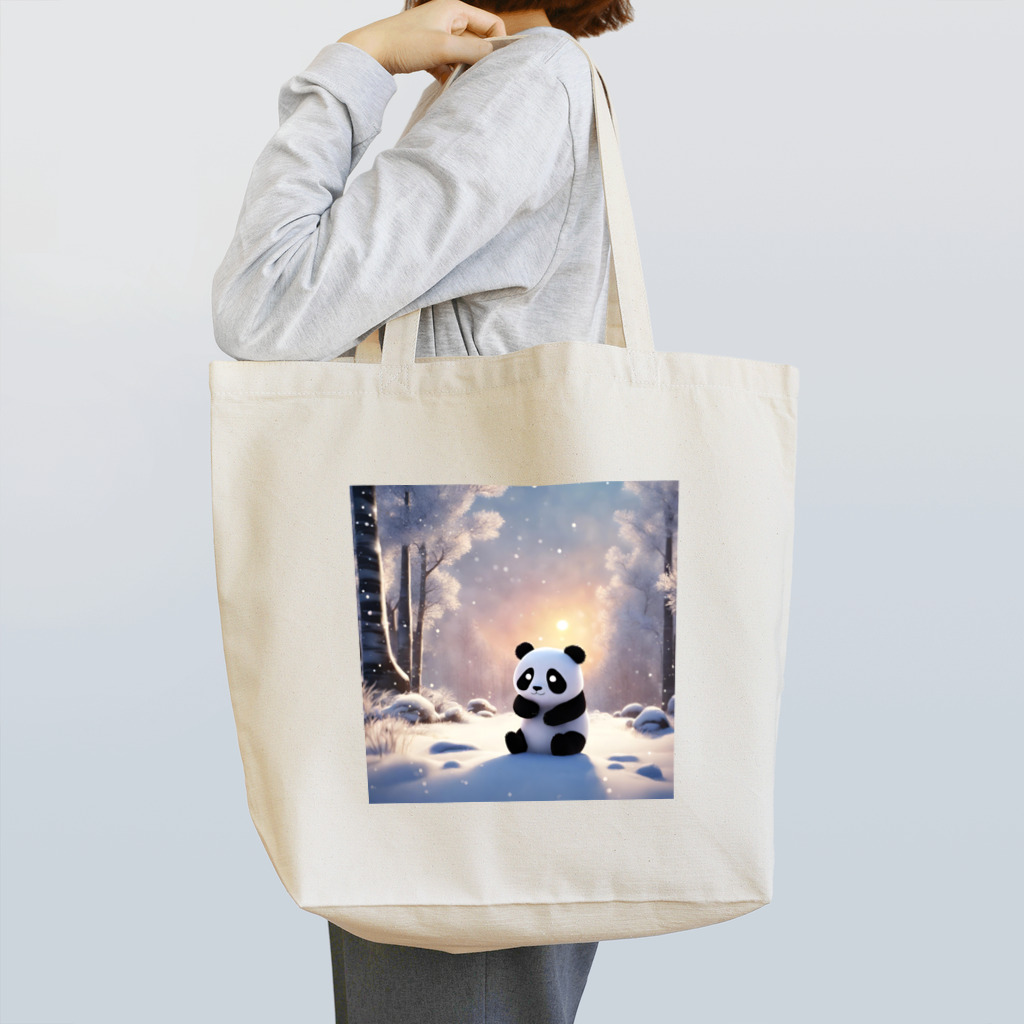 waterpandaの冬景色とパンダ Tote Bag