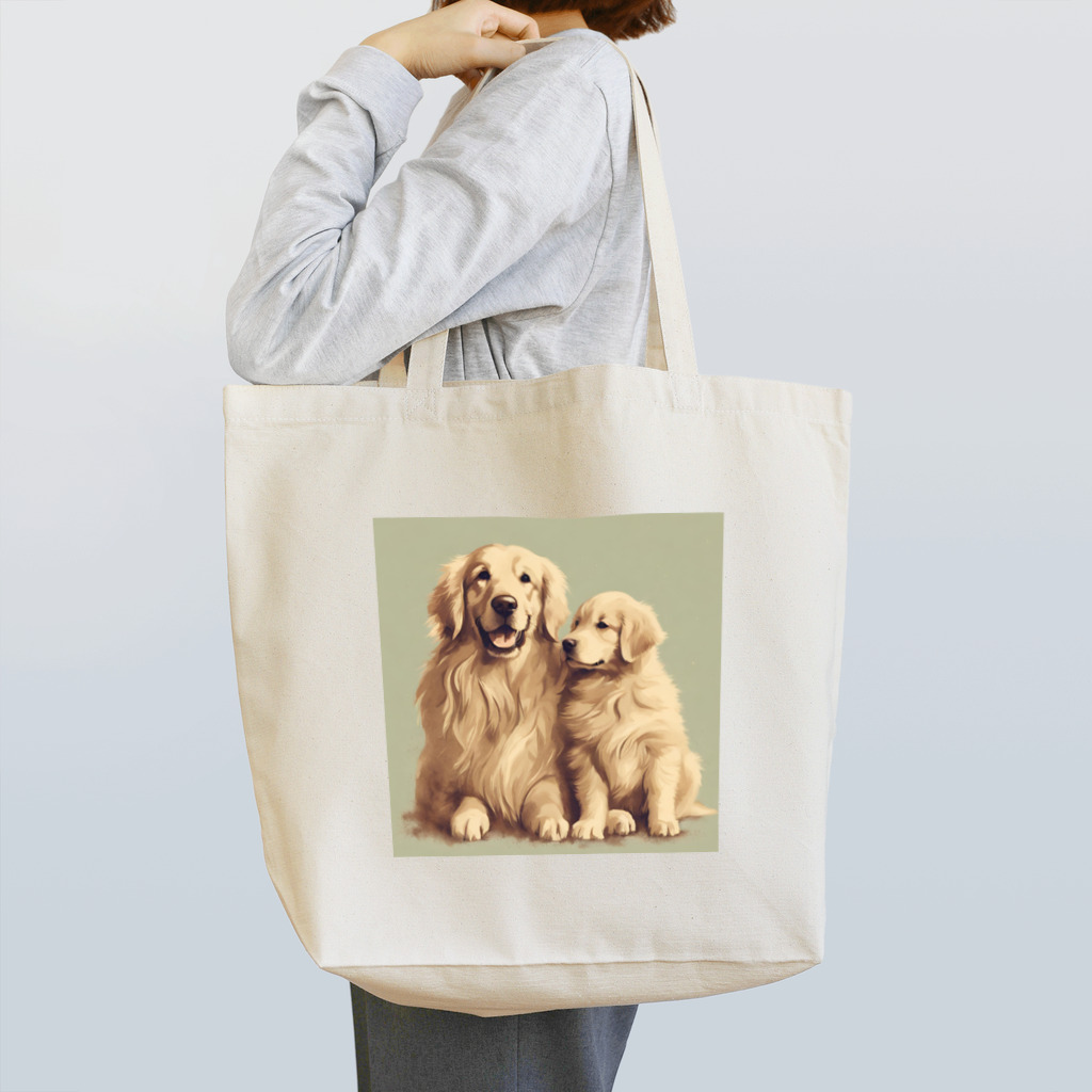 katamimi_ns_kawashimaのヴィンテージ風ゴールデンレトリバー Tote Bag