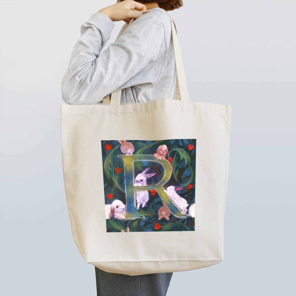 NORIMA'S SHOP のRabbitのRで遊ぶ森のうさぎ Tote Bag