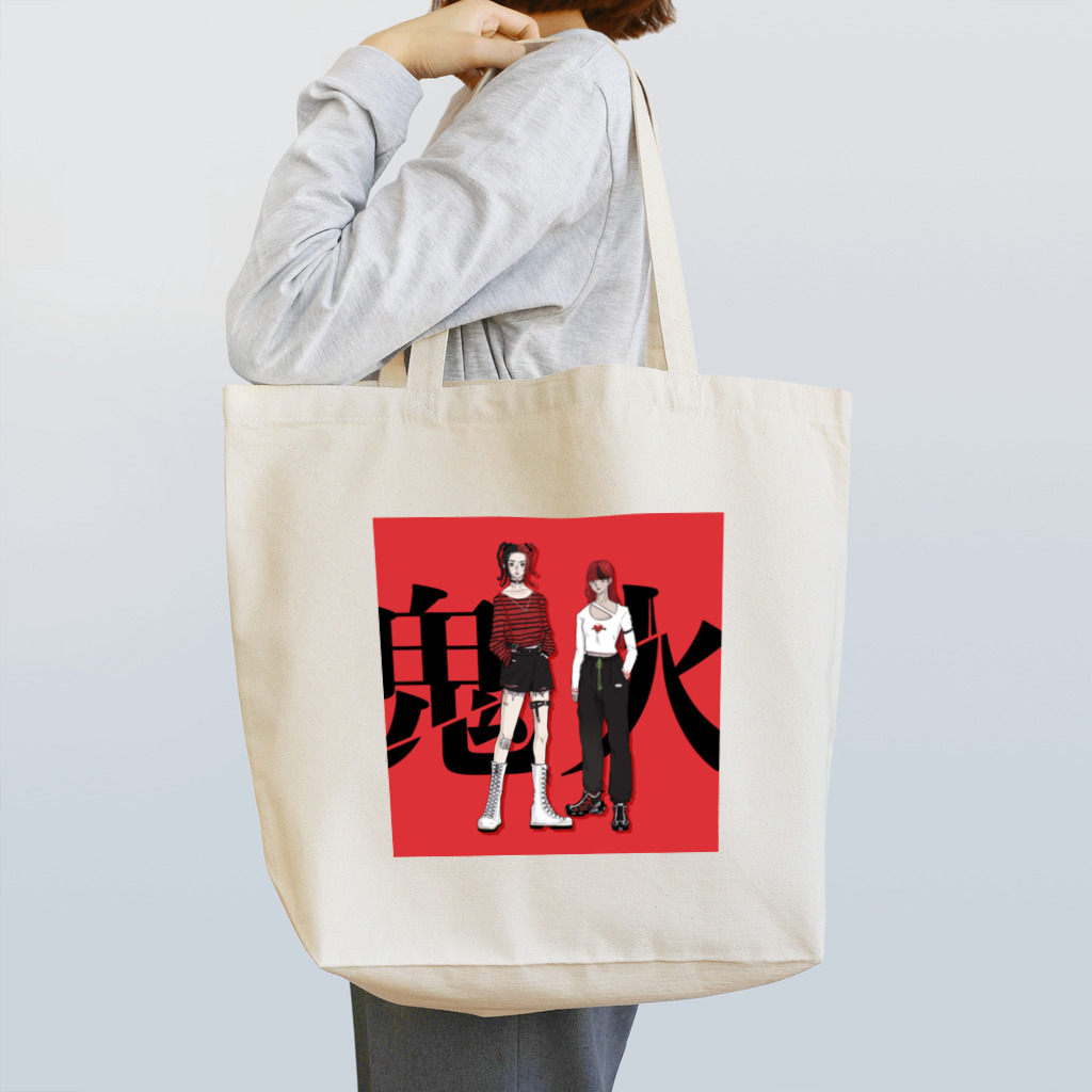 霙-みぞれ-の鬼火 フルレッド Tote Bag