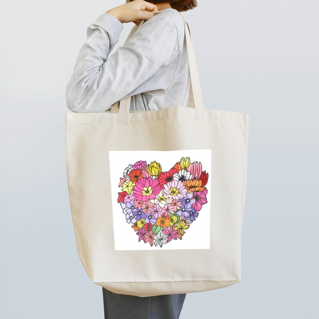 usa23のFlower Heart Tote Bag