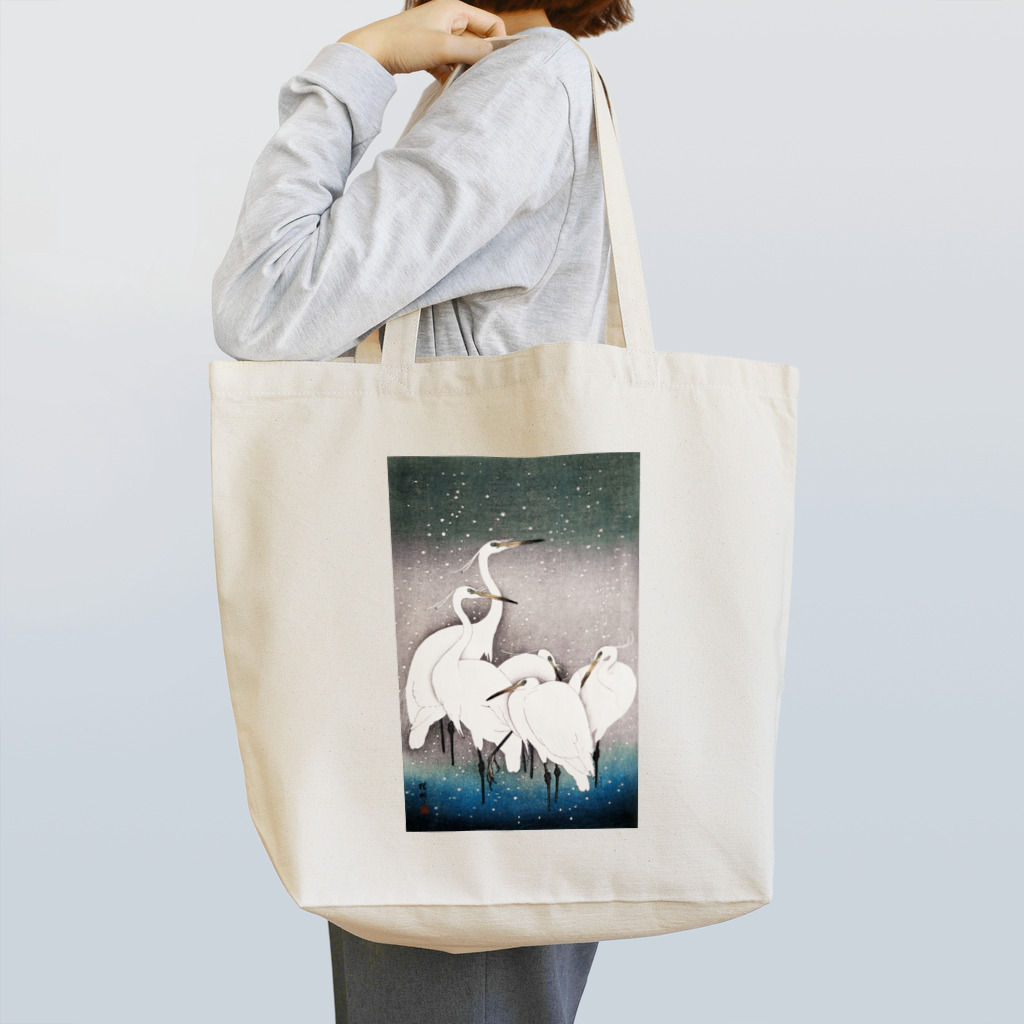 MUGEN ARTの小原古邨　雪中群鷺（白鷺の群れ）日本のアートTシャツ＆グッズ Tote Bag