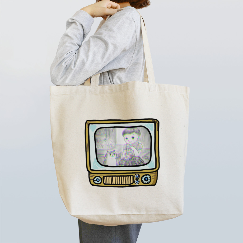 khakie shopのレトロテレビ　白黒 Tote Bag