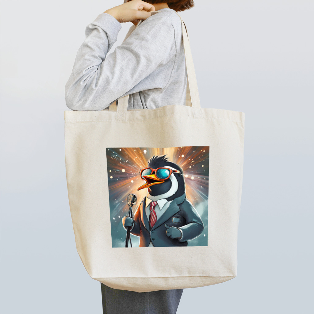 ぱぴぷSHOPのロックスターなペンギン トートバッグ