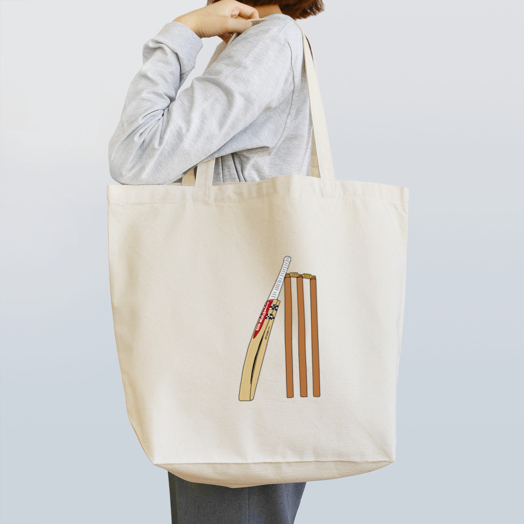 kawa_villagecricketのウィケットとバット Tote Bag