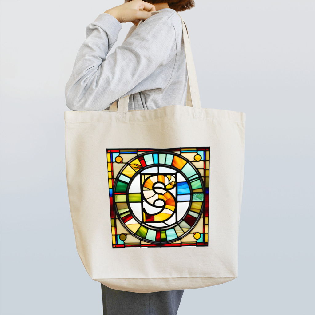 alphabet stained glassのstained glass S Tote Bag