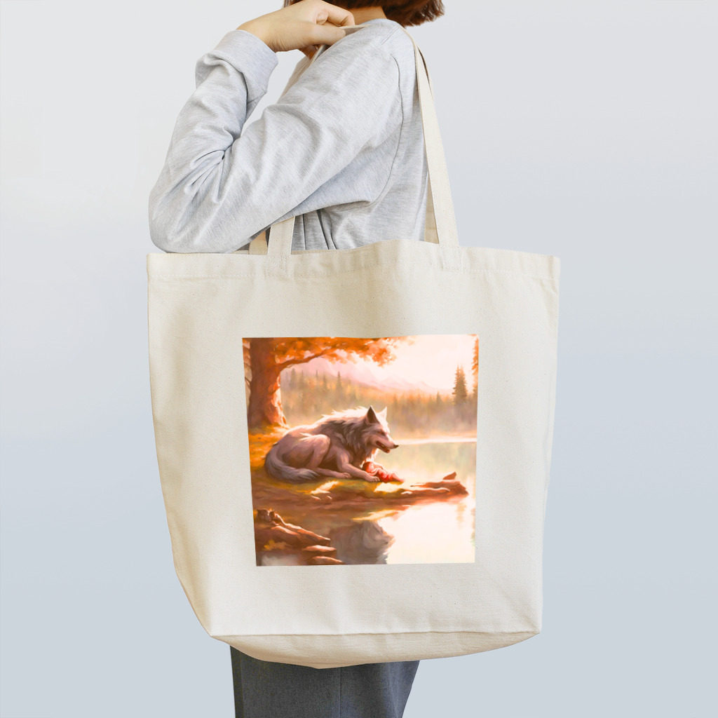 ドリームスケープギャラリーのフェンリルの子守 Tote Bag