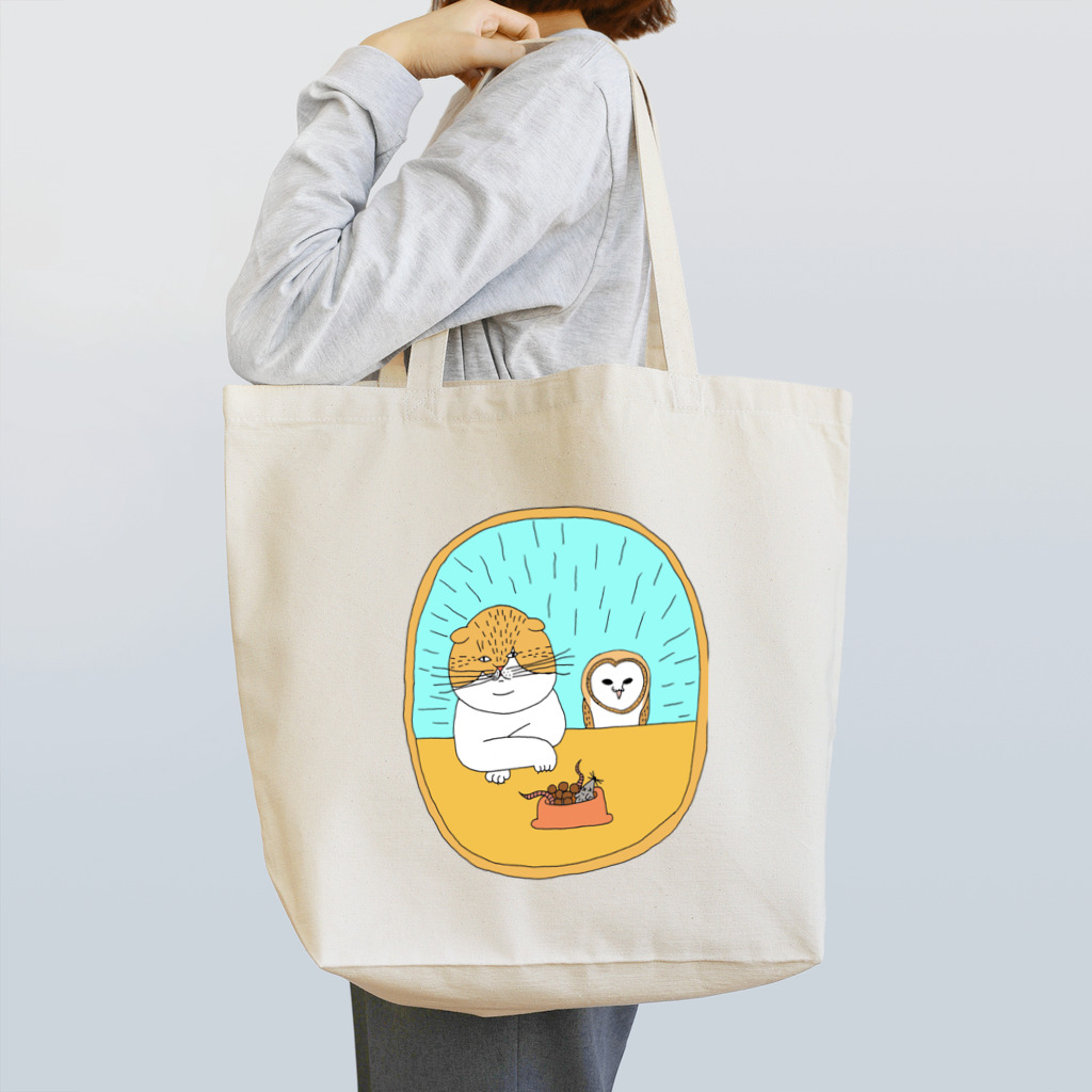 shimeji_omuのねことふくろう Tote Bag