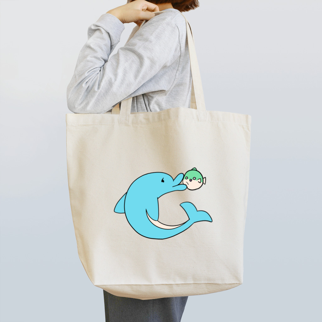 中目黒のフグであそぶイルカ Tote Bag