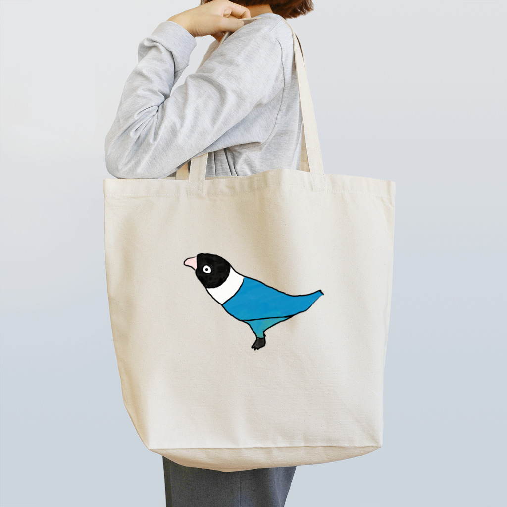 kawa2005のイラストグッズの横から見たボタンインコのハルくん Tote Bag