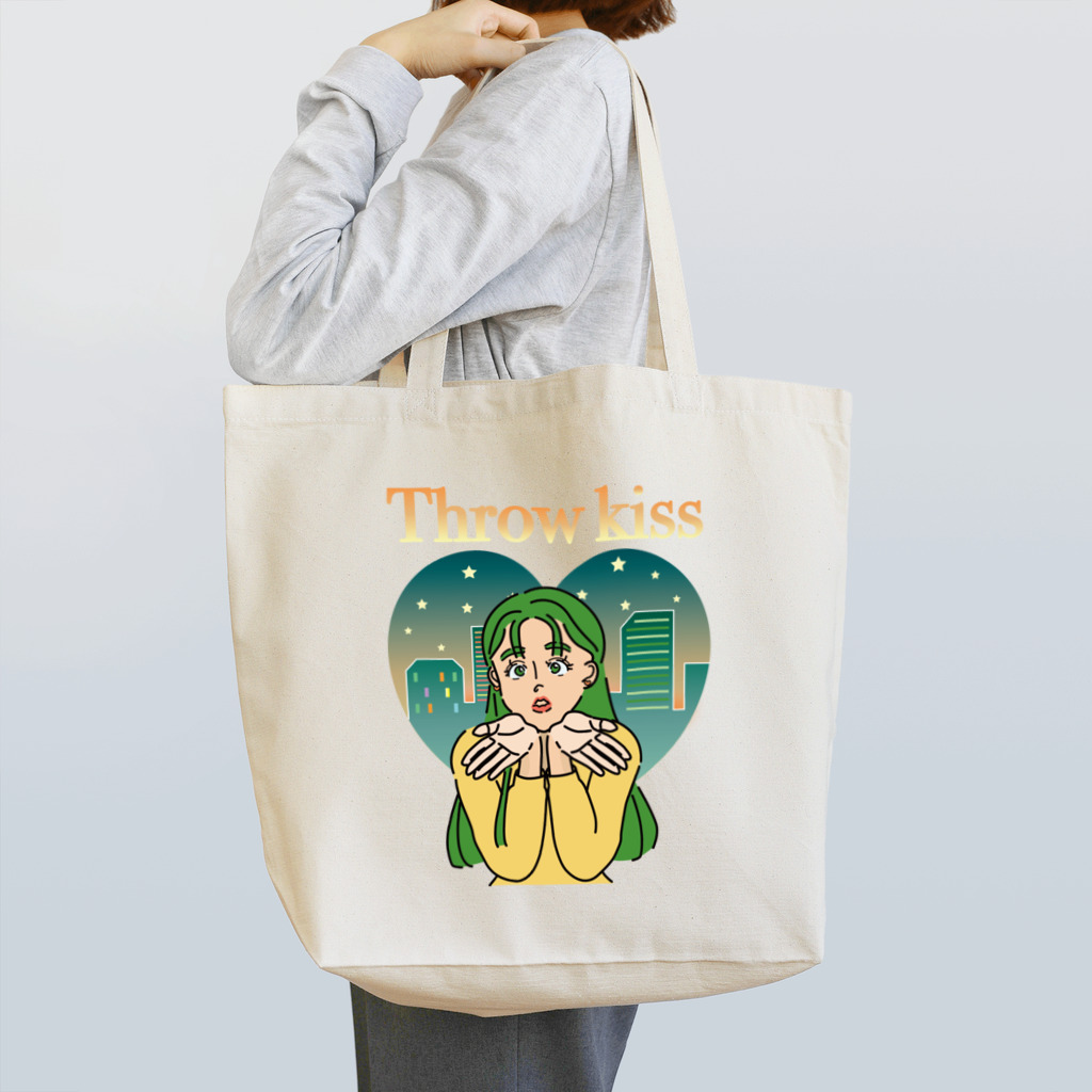 TSUKIKOU SHOP の投げキッス女の子 Tote Bag