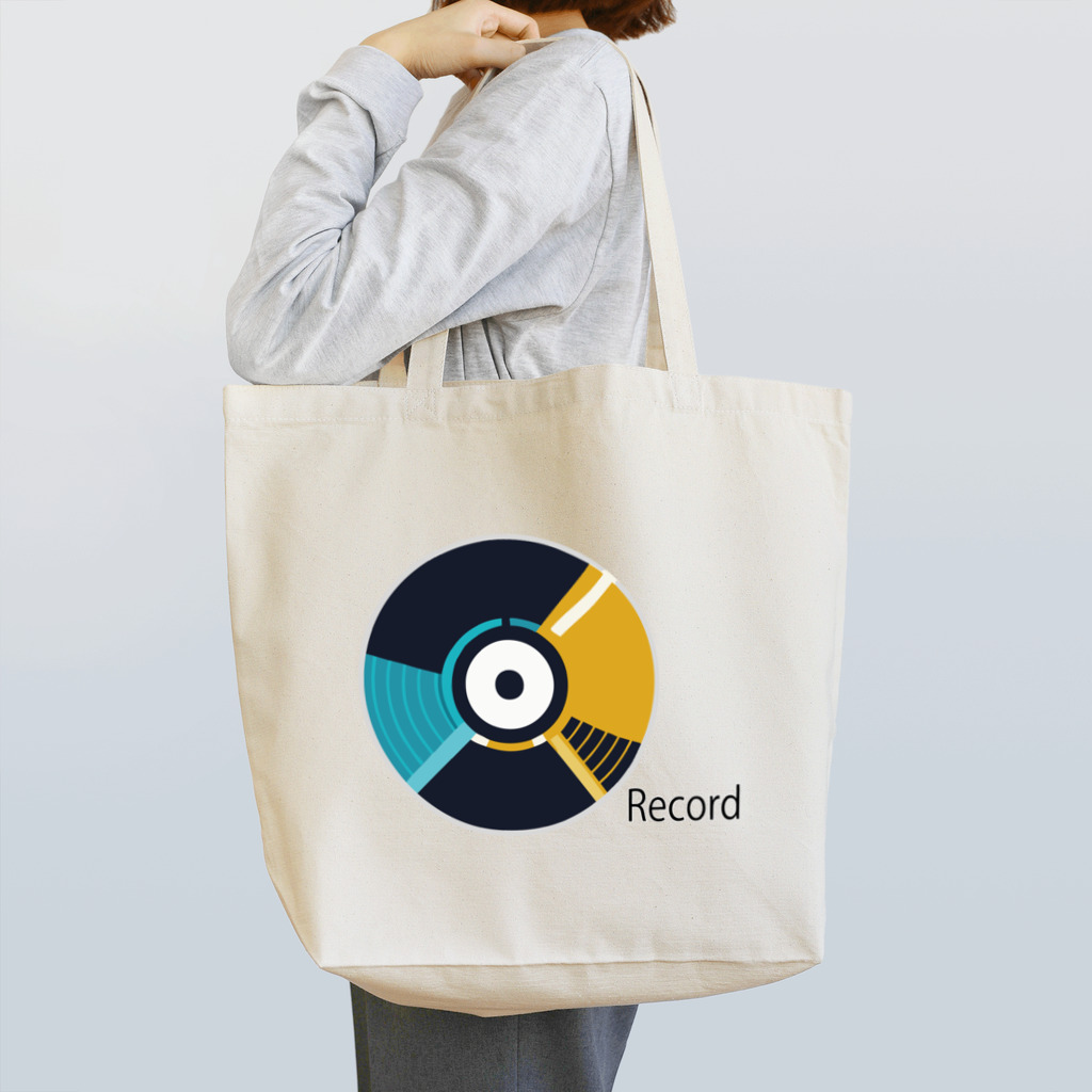 AI-factoryのレトロなレコードショップのロゴ Tote Bag