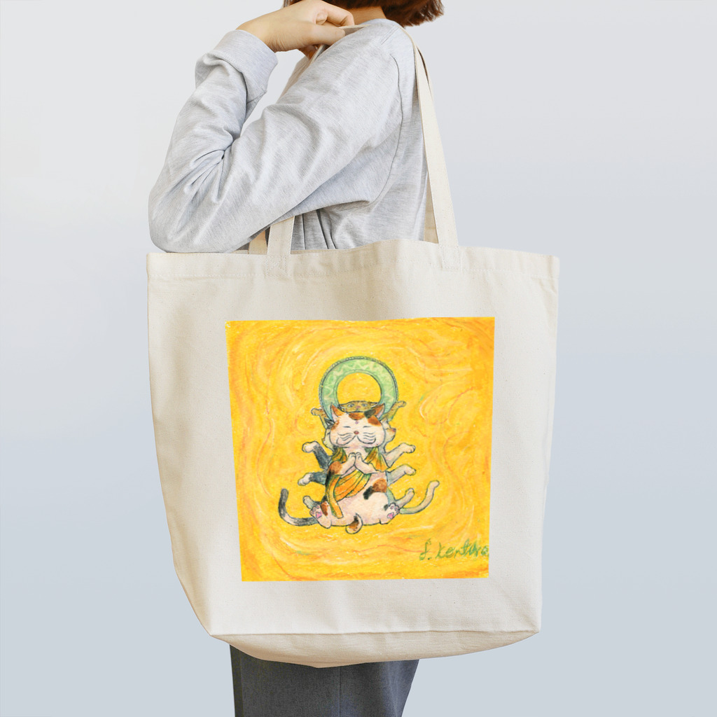 猫神神社のニャン手観音 Tote Bag