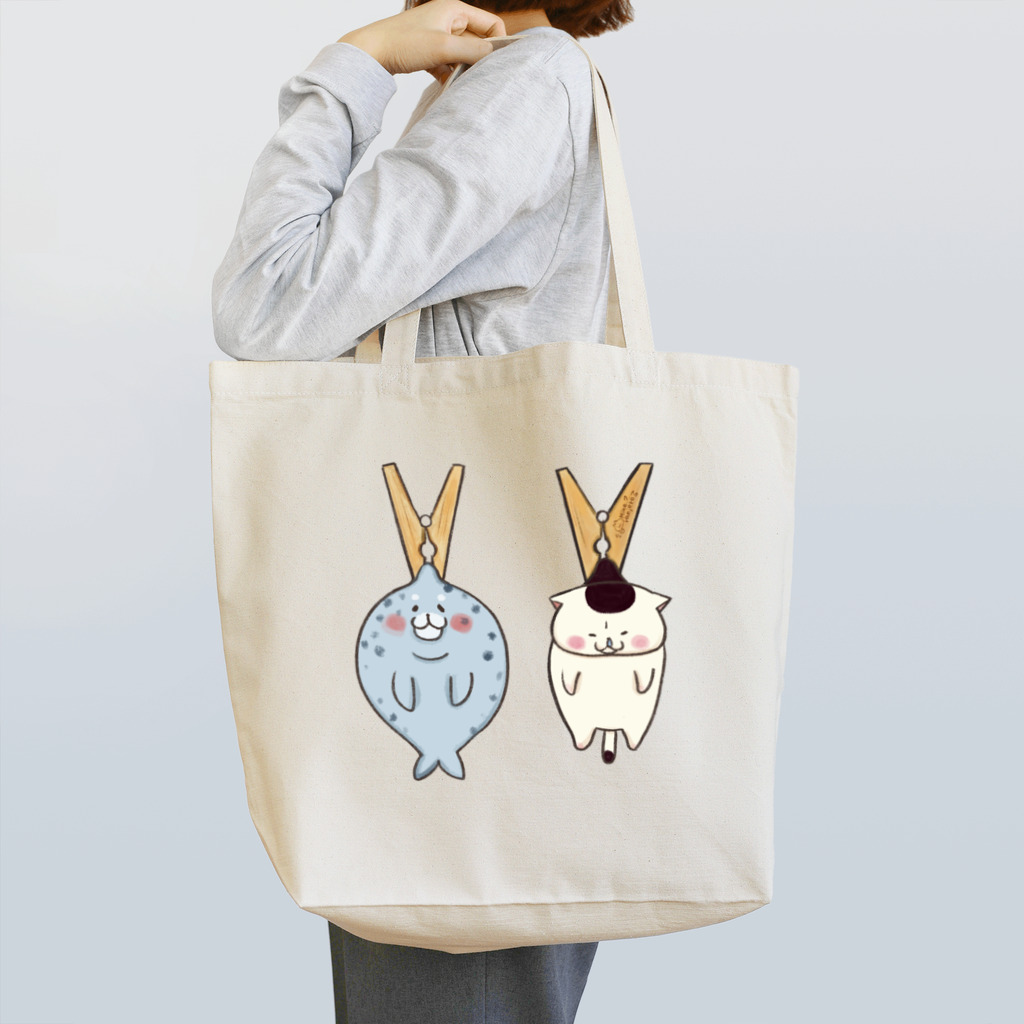 猫のミケランジェロのごまアザラシとたまのトートバッグ Tote Bag