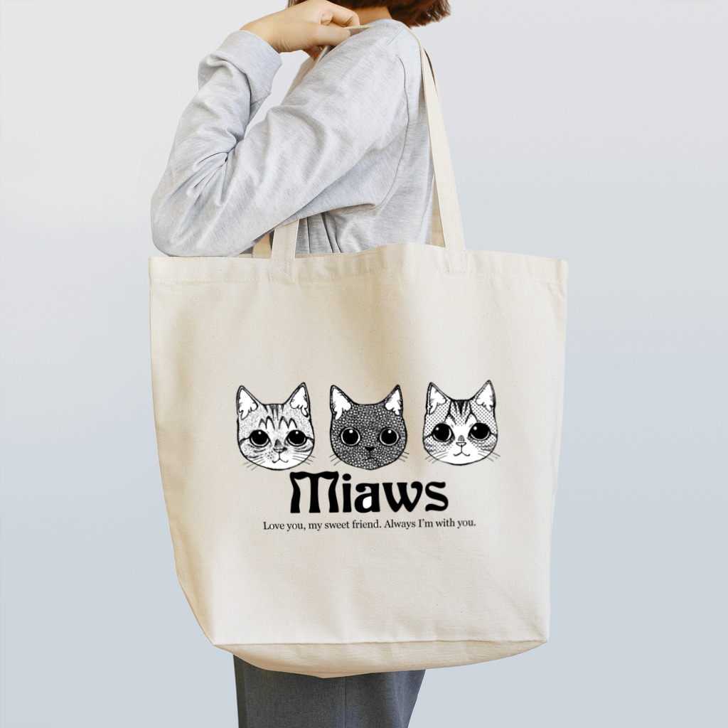 Miaws Shopの3にゃんず その2 トートバッグ